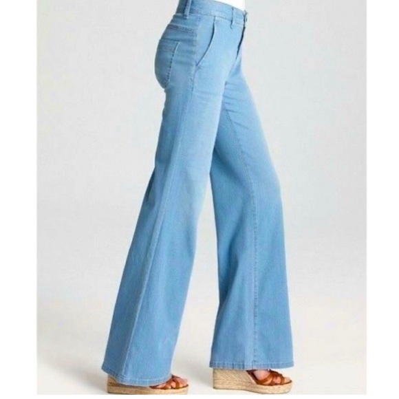 Vince Denim - • Vince • Fonda Wide Leg Trouser Denim Jeans Sky Blue 0 Strechy Womens